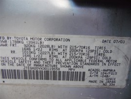 2003 Toyota Rav4 Silver 2.0L AT 2WD #Z24731